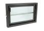 Preview: Kellerfenster braun 80 x 60 Einfachverglasung mit Komplett Set Sicherheitsstange